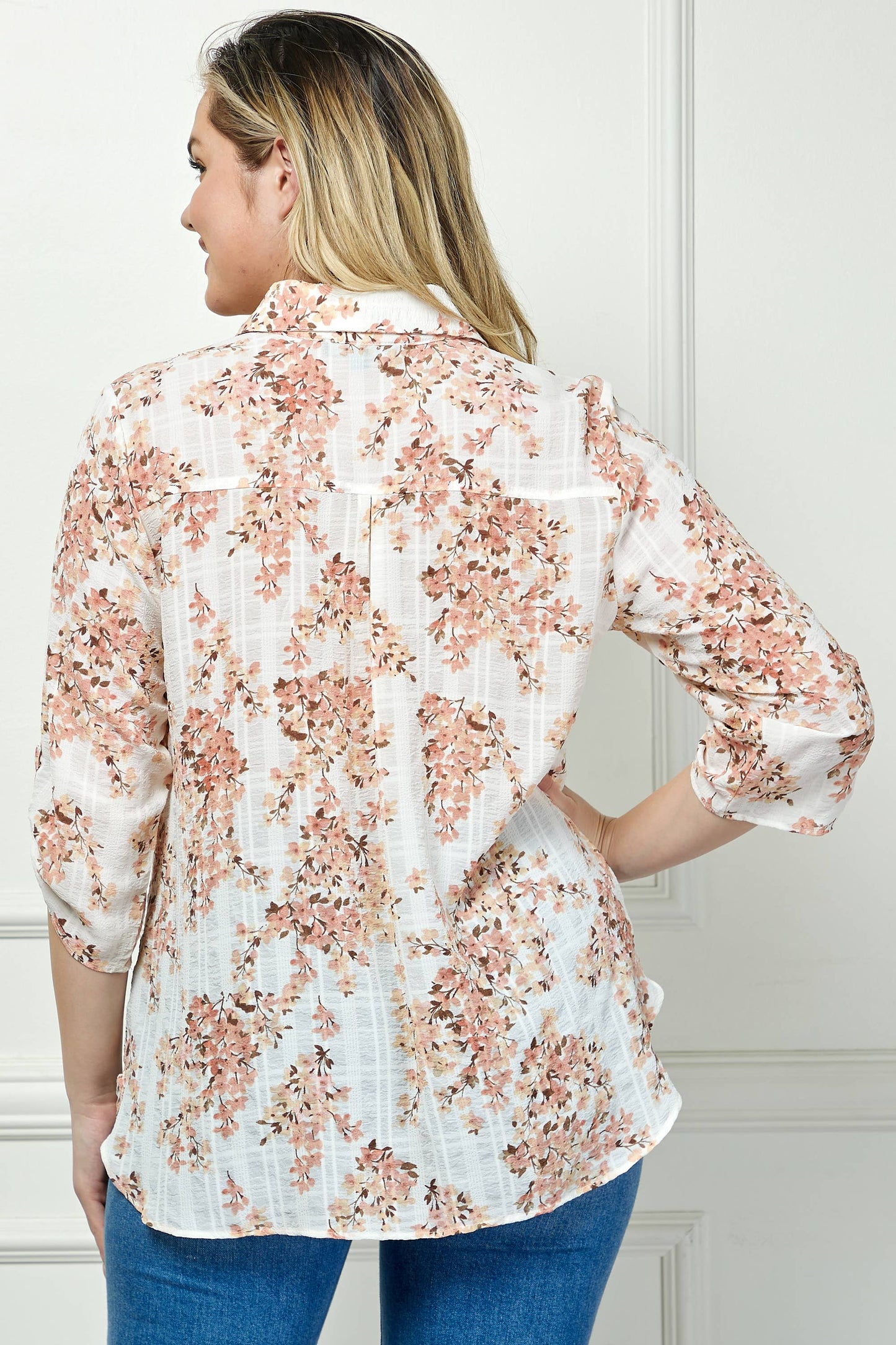 Blush Bloom Button Down Top