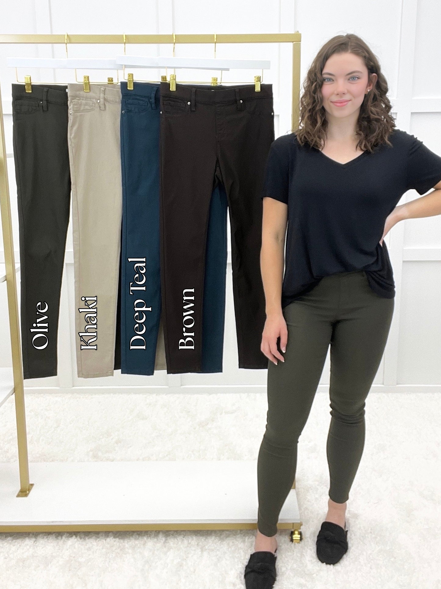 MPB Exclusive Women's Pull On Harmony Hyperstretch Skinny Pants | Everyday Colors