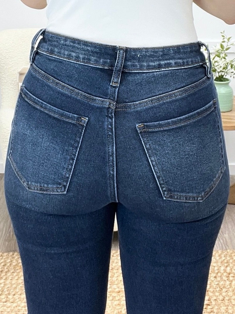 Sophia Grace High-Rise Denim Capris – Premium Stretch