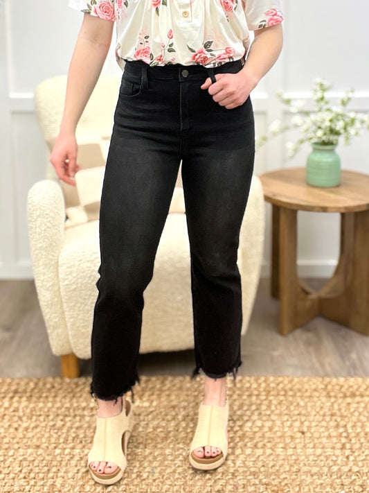 Raven High-Rise Step Hem Crop Jeans by Risen