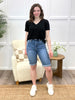 Alyssa High-Rise Denim Bermuda Shorts - Premium Stretch