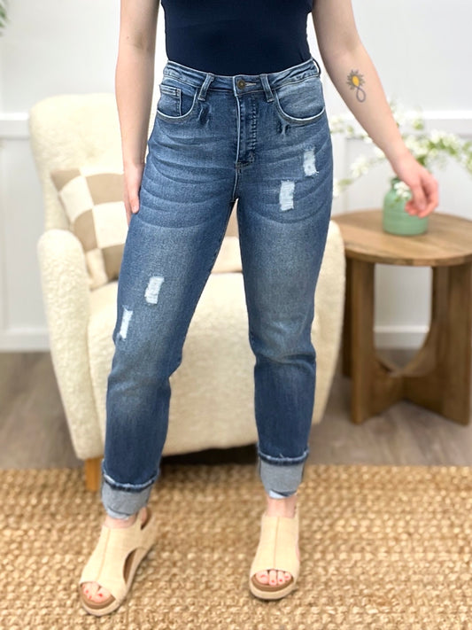 The Arabella Tummy Control Cuffed Boyfriend Jeans