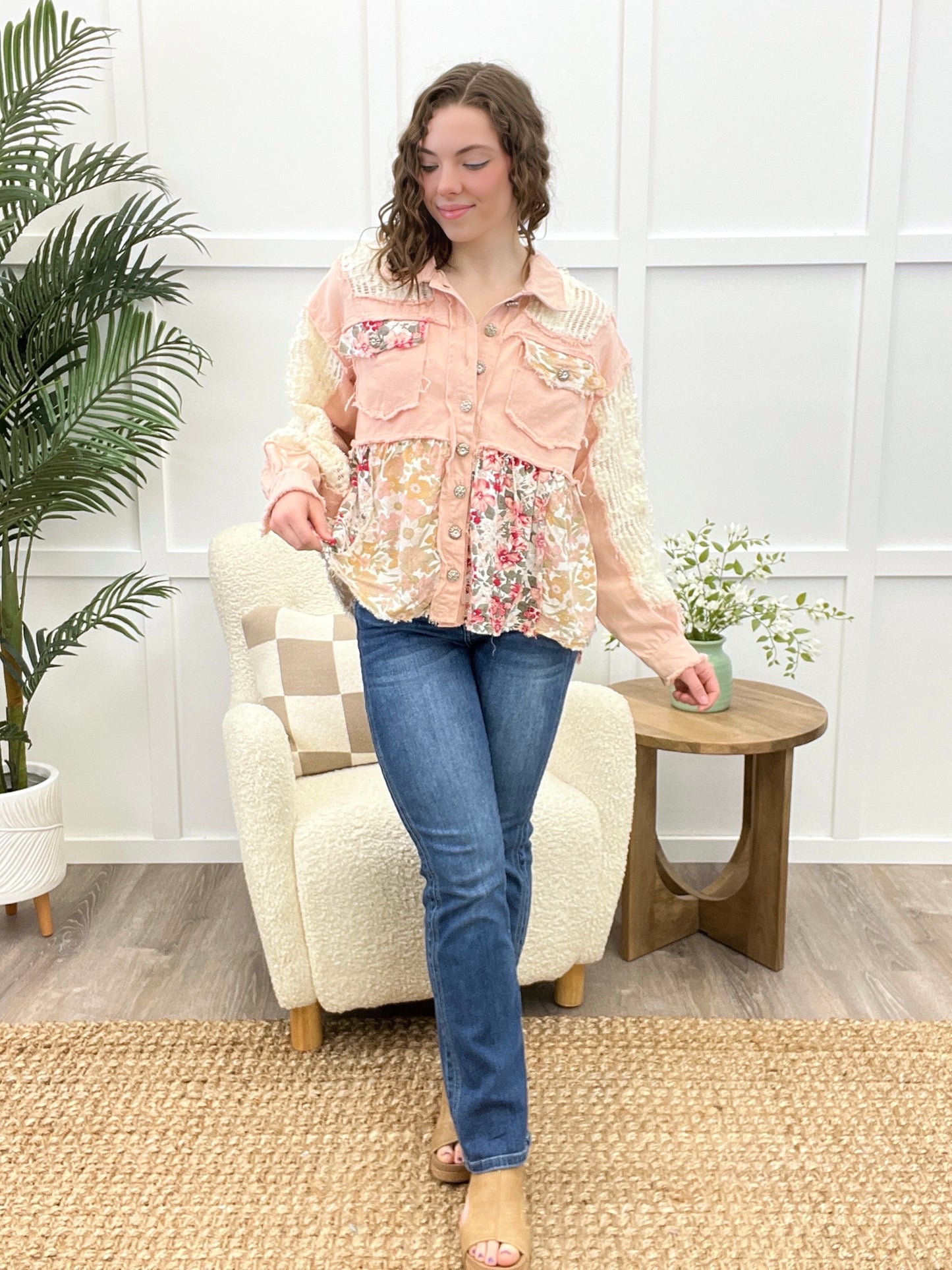 Lace & Petals Pink Vintage Jacket