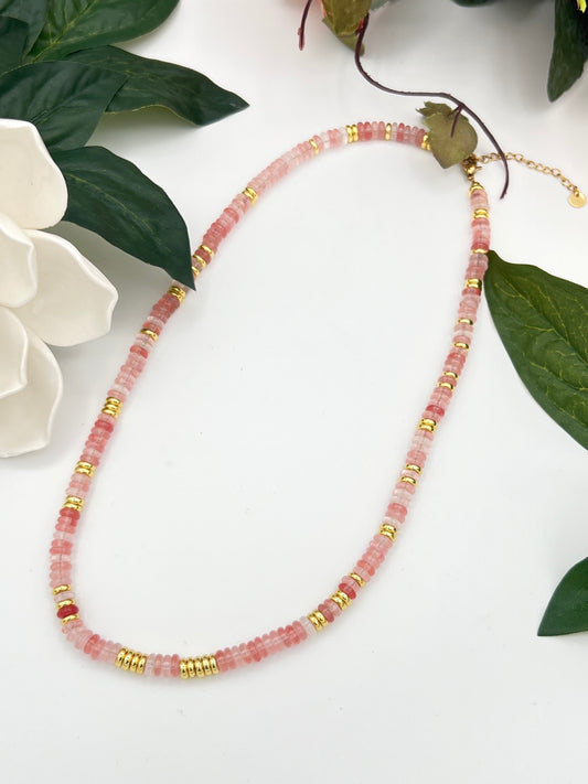 Dusky Rose Beaded Necklace