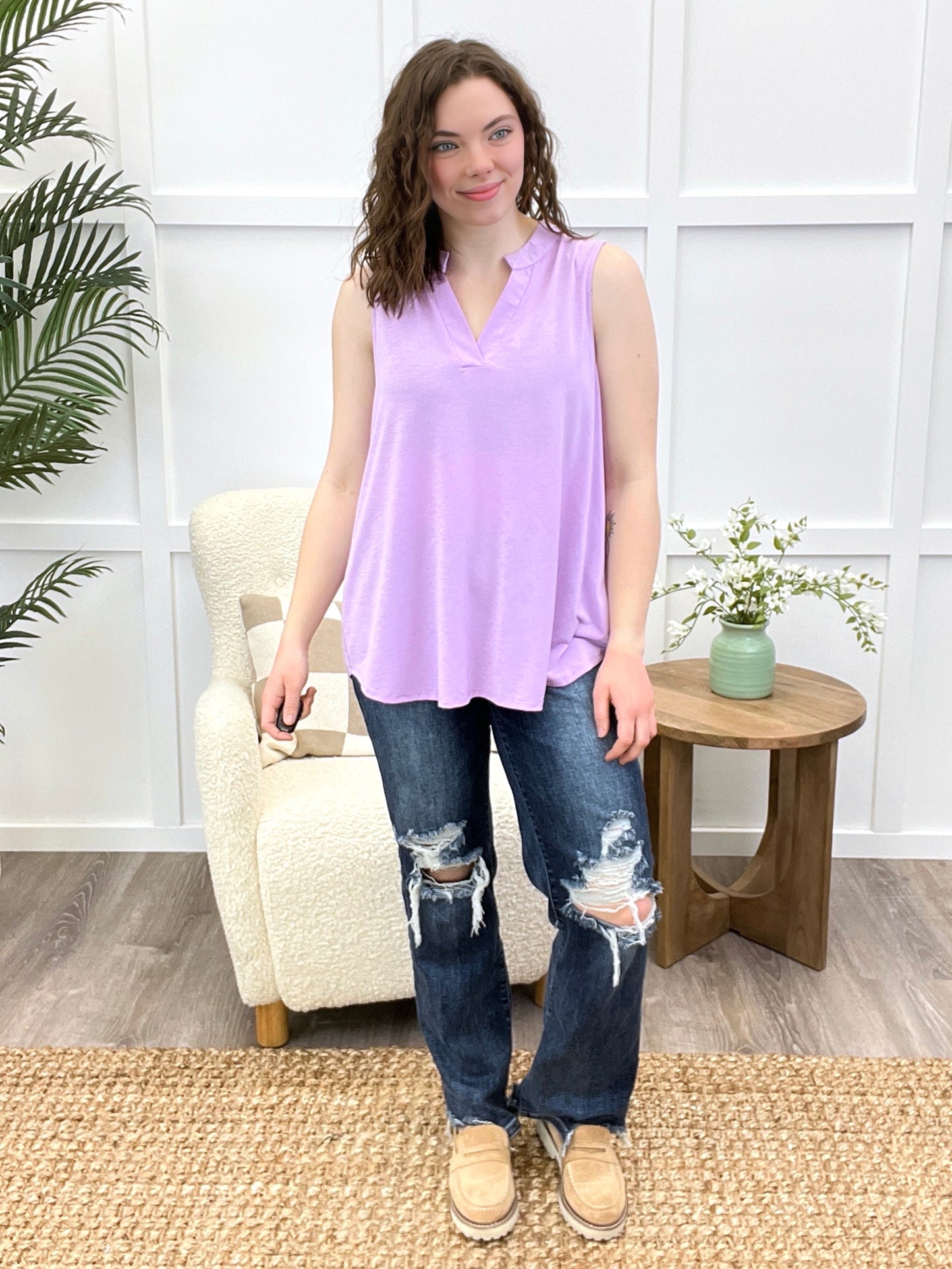 Dear Scarlett Subtle Muse Liz Tank Top - Lilac