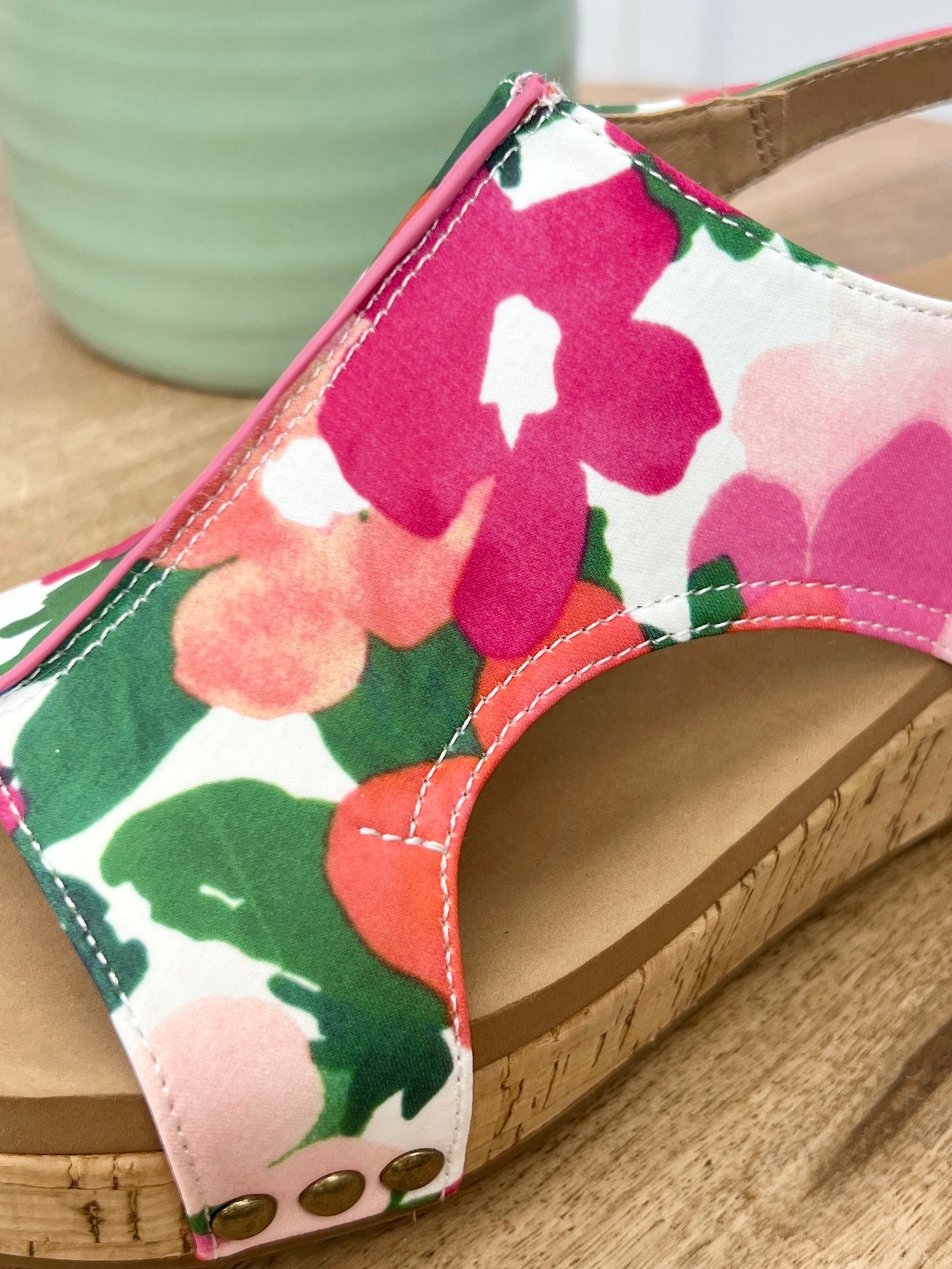Corkys Volta II Floral Bliss Cork Wedge Sandals