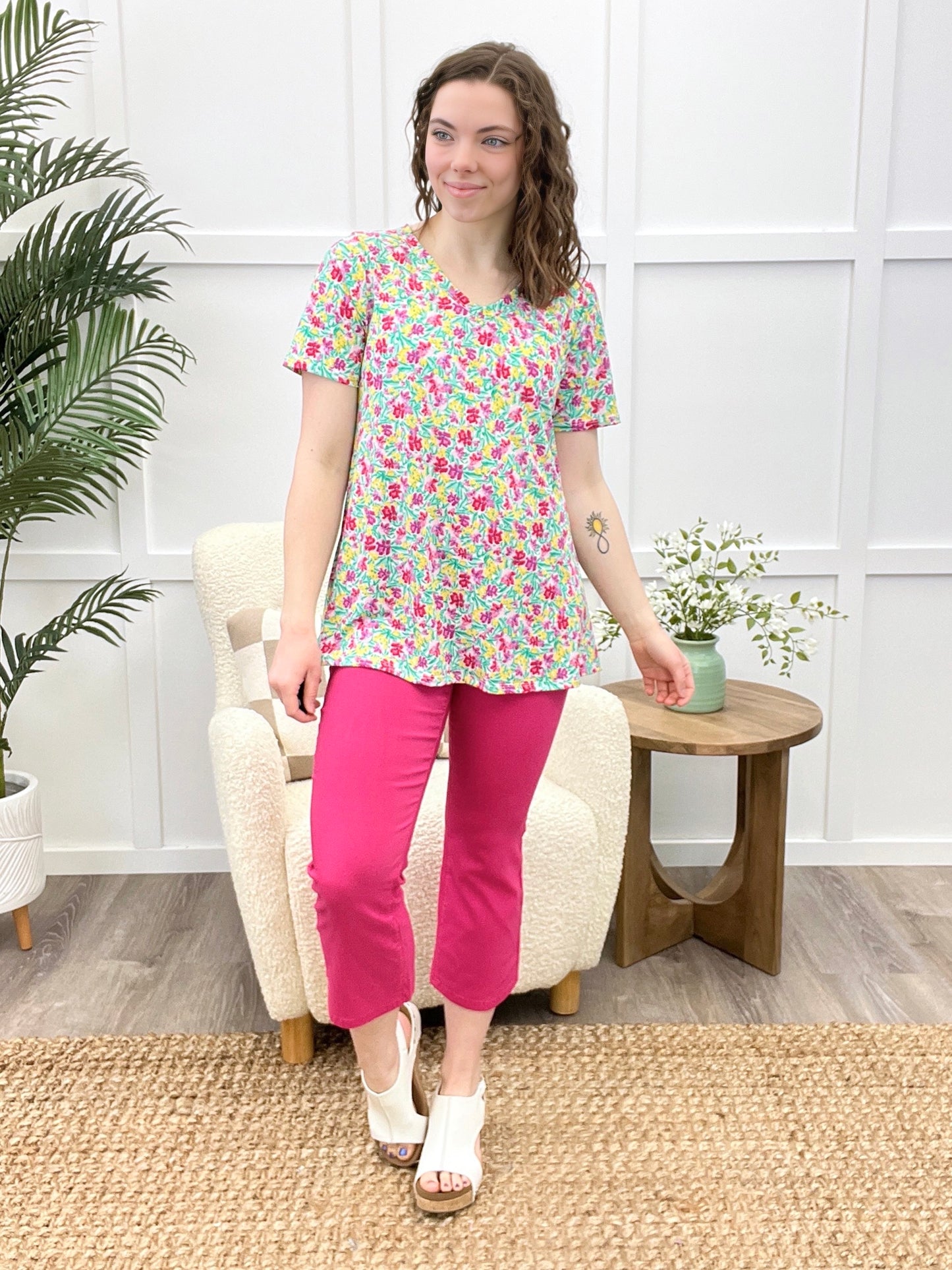 Dear Scarlett So Enchanted Boyfriend Tunic Top