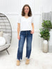 Breanna Jade Tummy Control Straight Leg Frayed Hem Jeans