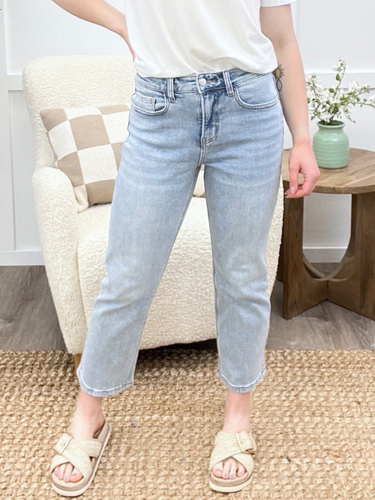 Mary High Rise Crop Straight Jeans