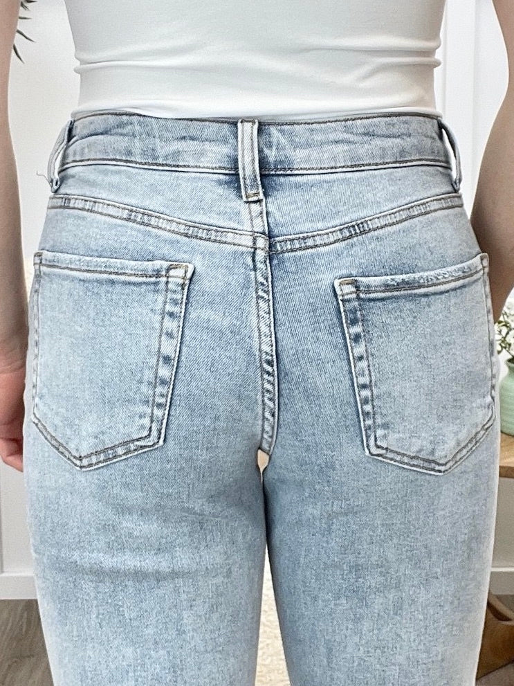 Mary High Rise Crop Straight Jeans