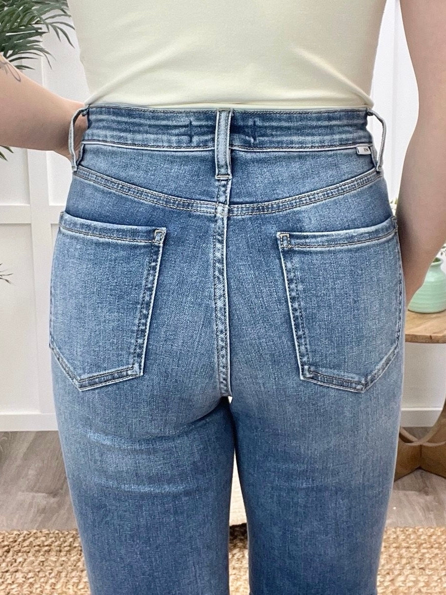 The Melissa High Rise Denim Capris by RFM