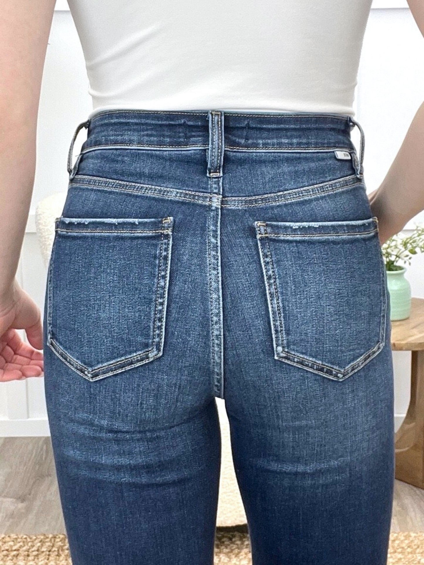 The Skylee High Rise Denim Capris by RFM