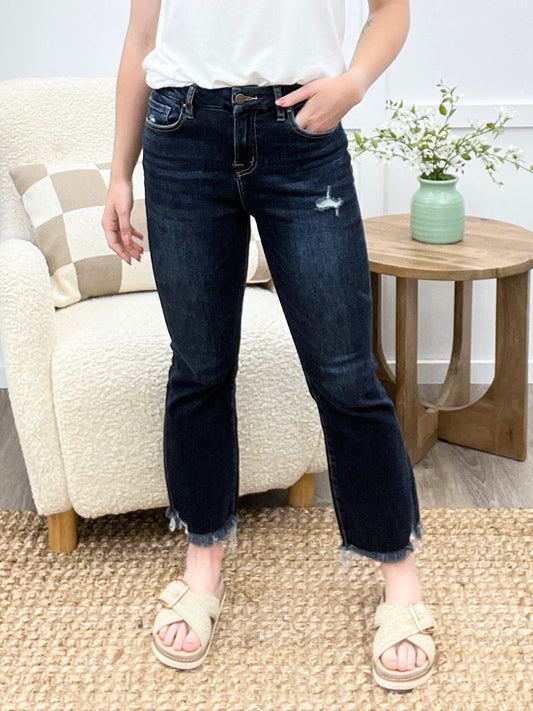 Sarah High Rise Crop Flare Jeans
