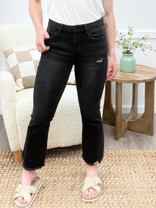 Stacey High Rise Crop Flare Jeans
