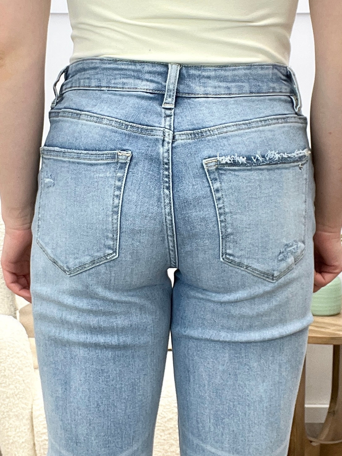 The Reese Mid-Rise Straight Leg Jeans by Mica