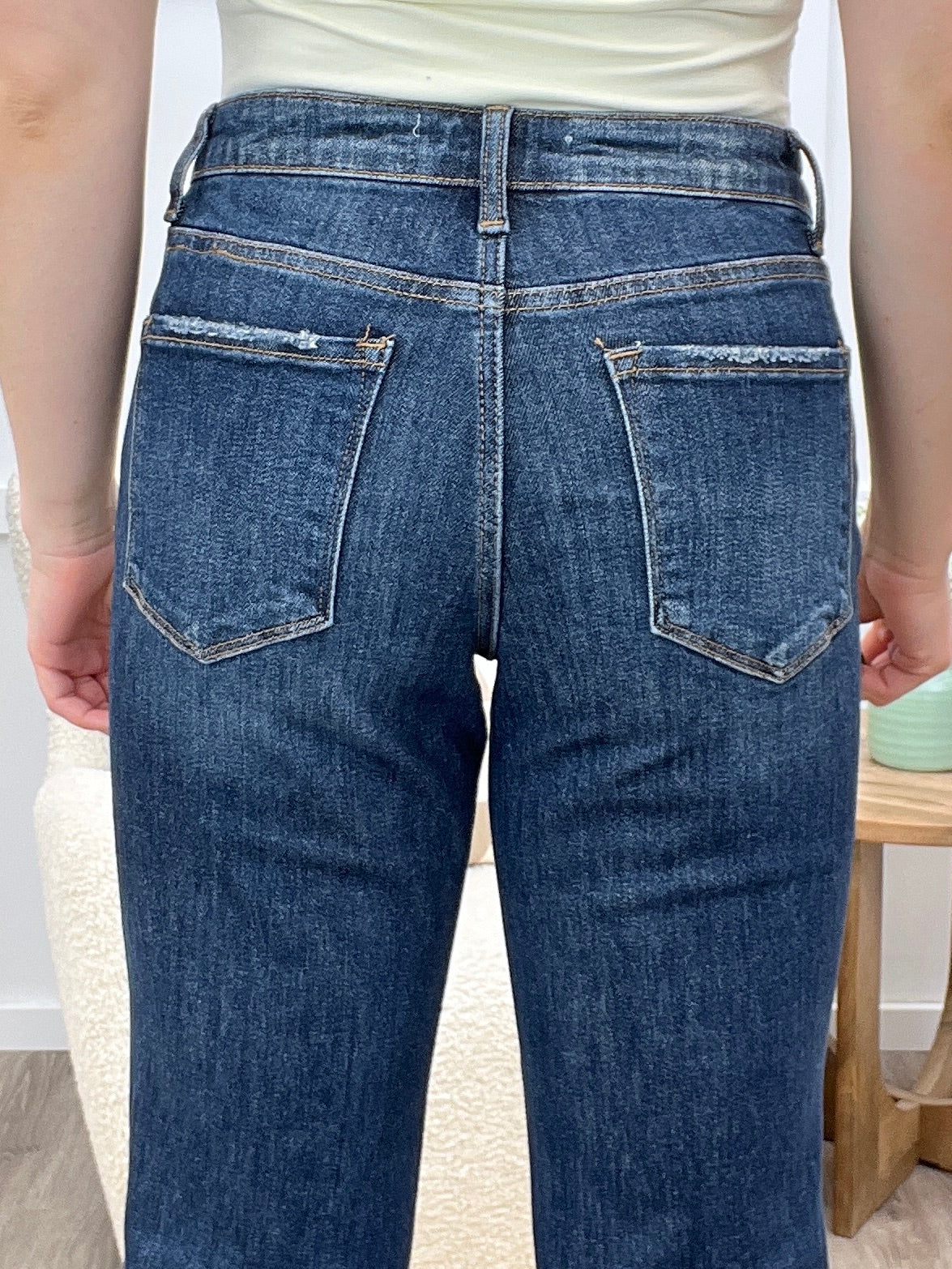 Delaney High Rise Crop Straight Jeans