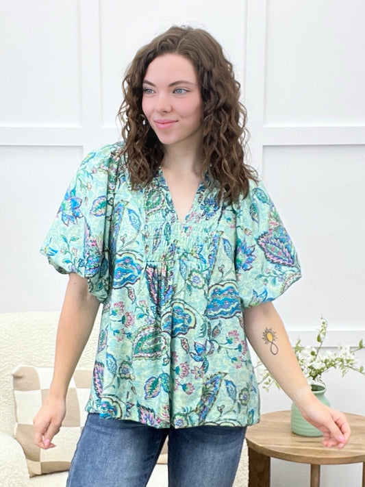 Sent My Way Top - Lt Blue Mix