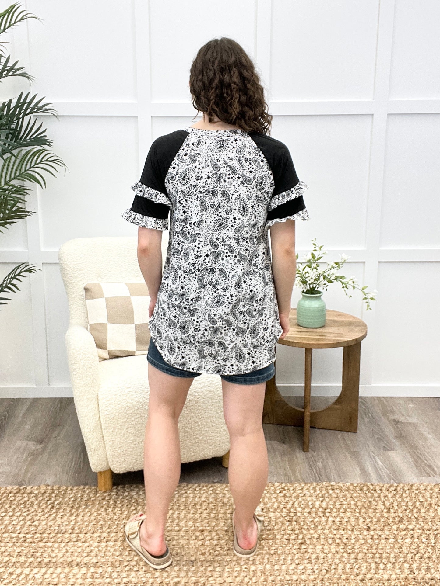 Cool All The Time Top - Ivory/Black