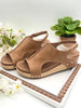 Corkys Volta II Caramel Gold Raffia Wedge Sandals