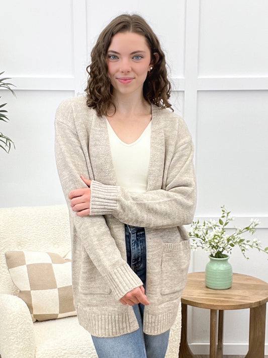 Catch A Groove Cardigan, Taupe