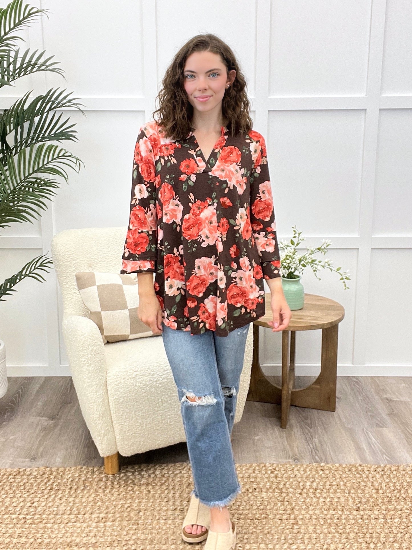 Dear Scarlett Back In Time Lizzy Bell Sleeve Top