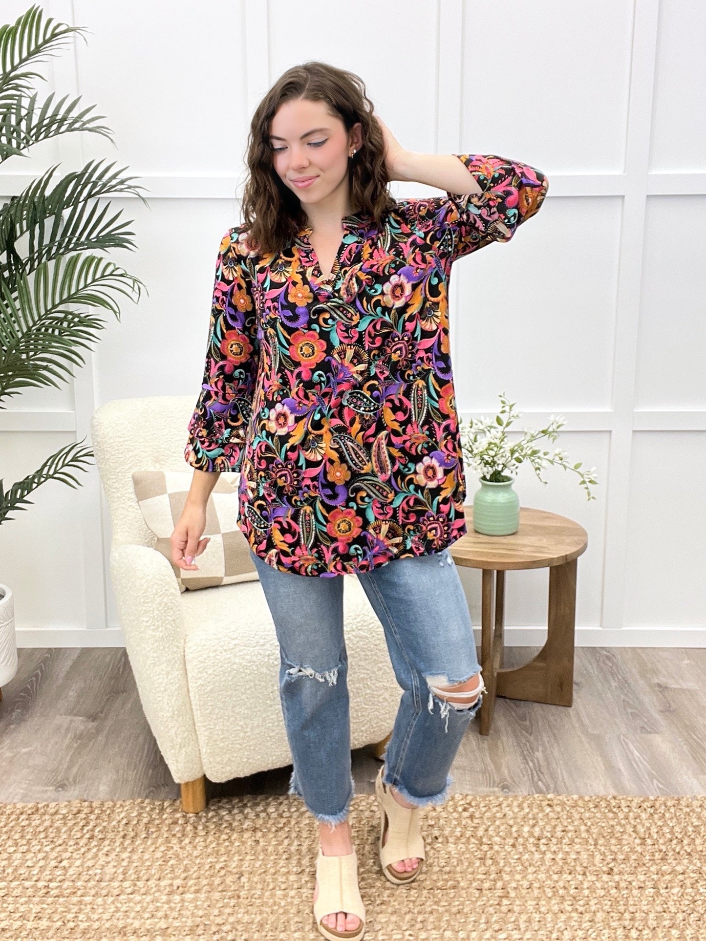 Dear Scarlett Paradise Chic Lizzy Bell Sleeve Top