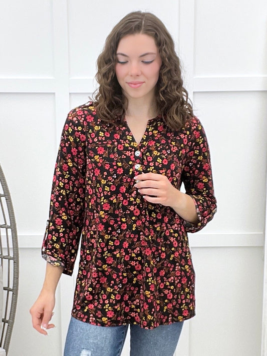 Dear Scarlett Graceful Flowers Lizzy Luxe Top