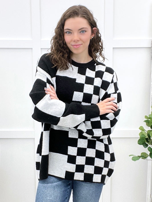 Evening Check Sweater