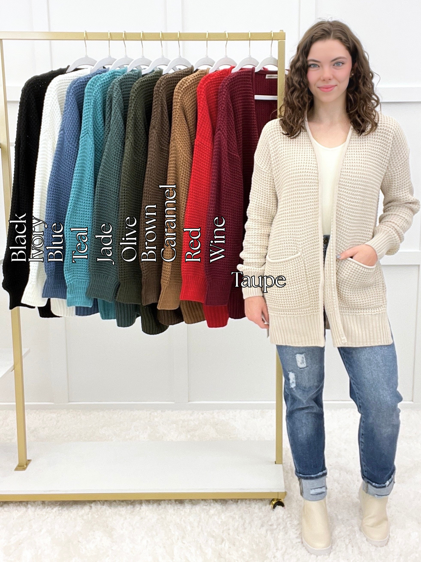 Every Moment Waffle Knit Cardigan