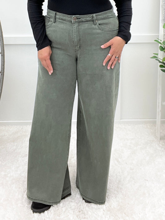 Aleah High Rise Wide Leg With Vintage Wash Jeans