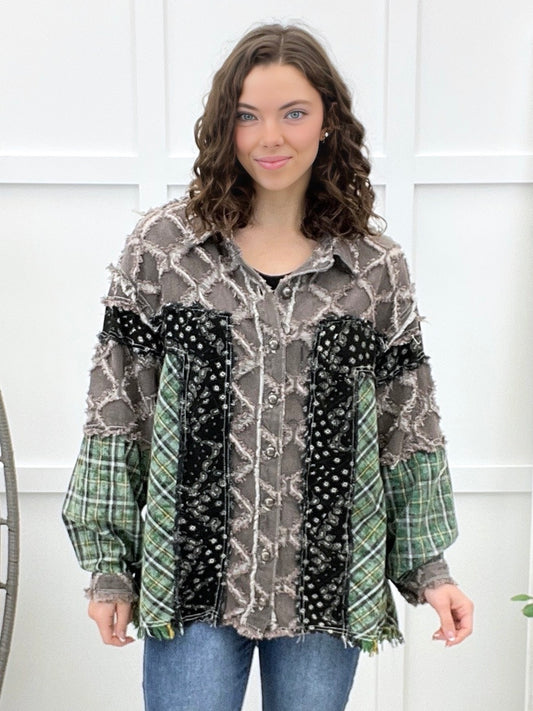 Woven Whispers Shacket - Choco Multi