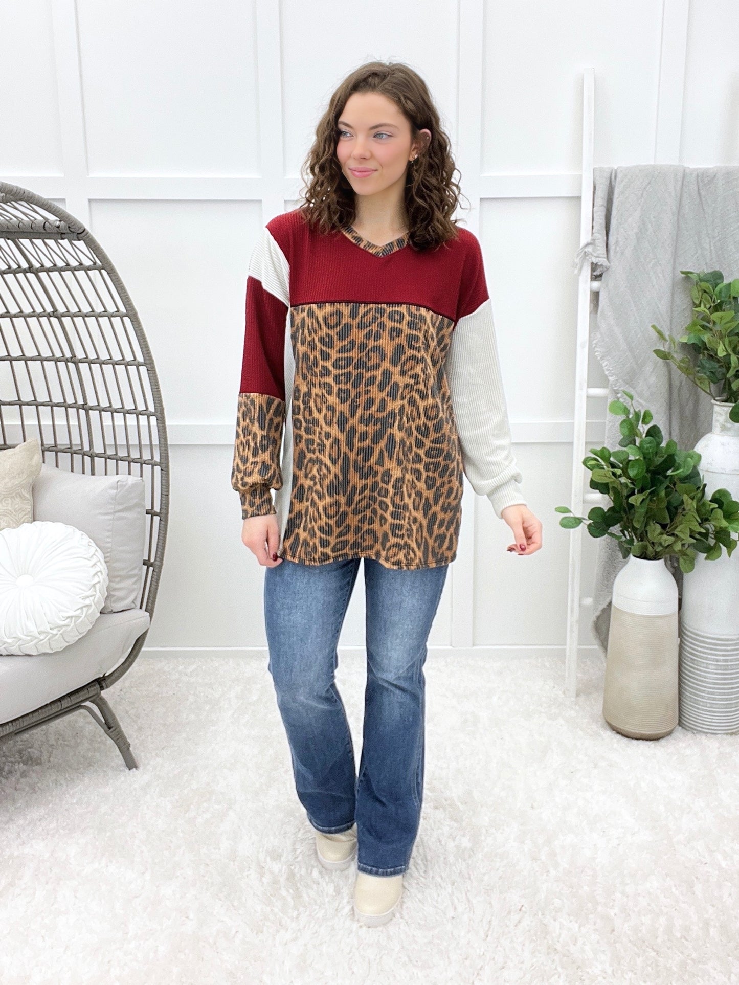 Get Out Of Town Top - Burgundy