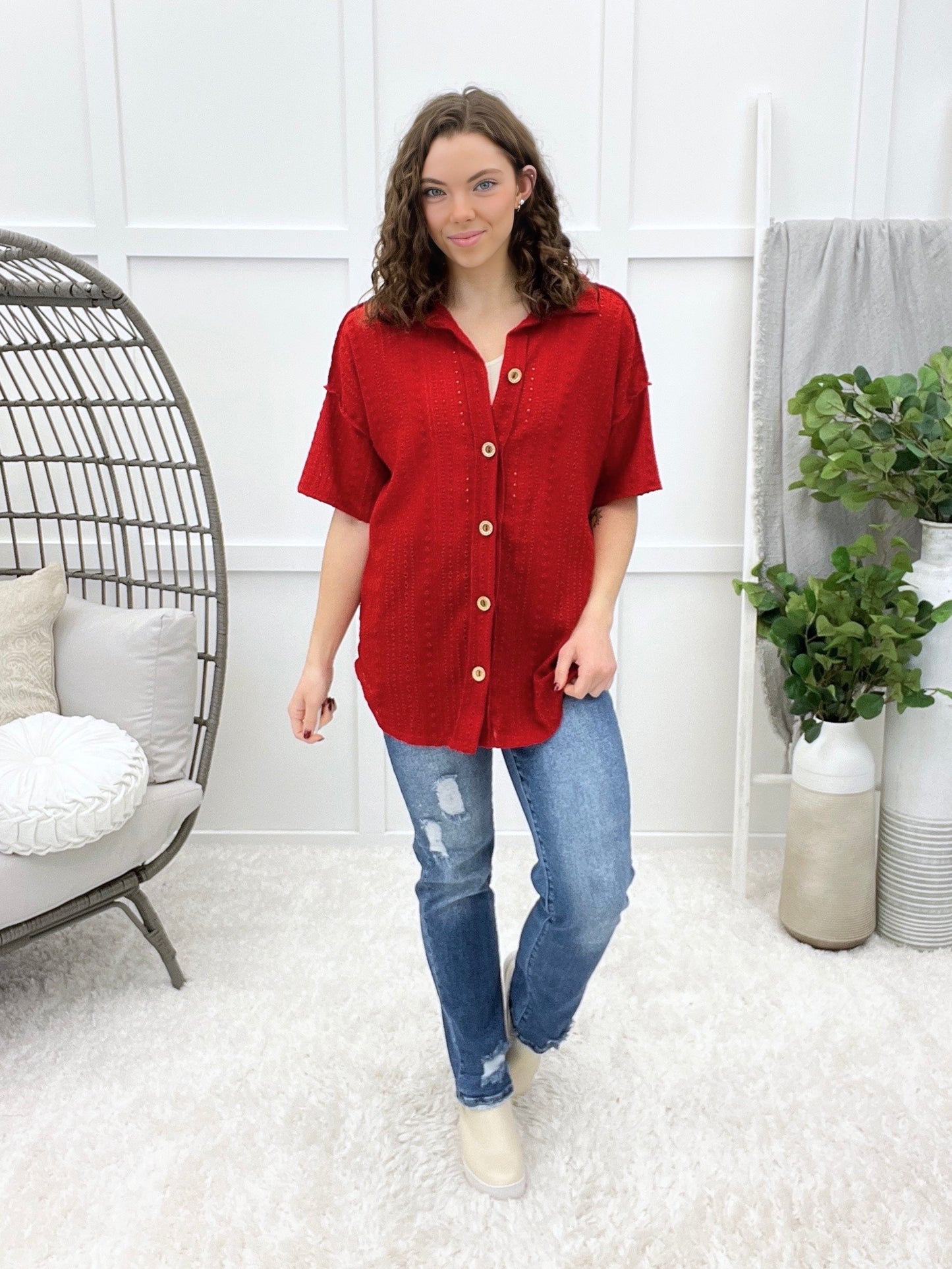 Sharp Dressed Button-up Top