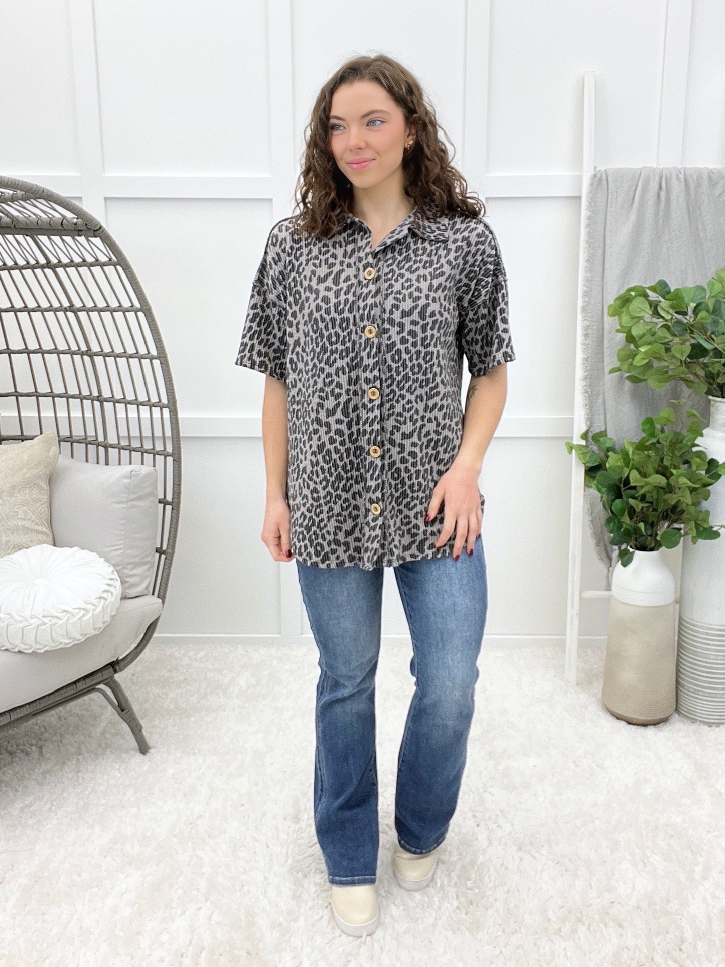 Timeless Charm Button-up Top - Coco