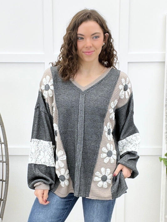 Come With Me Top - Charcoal