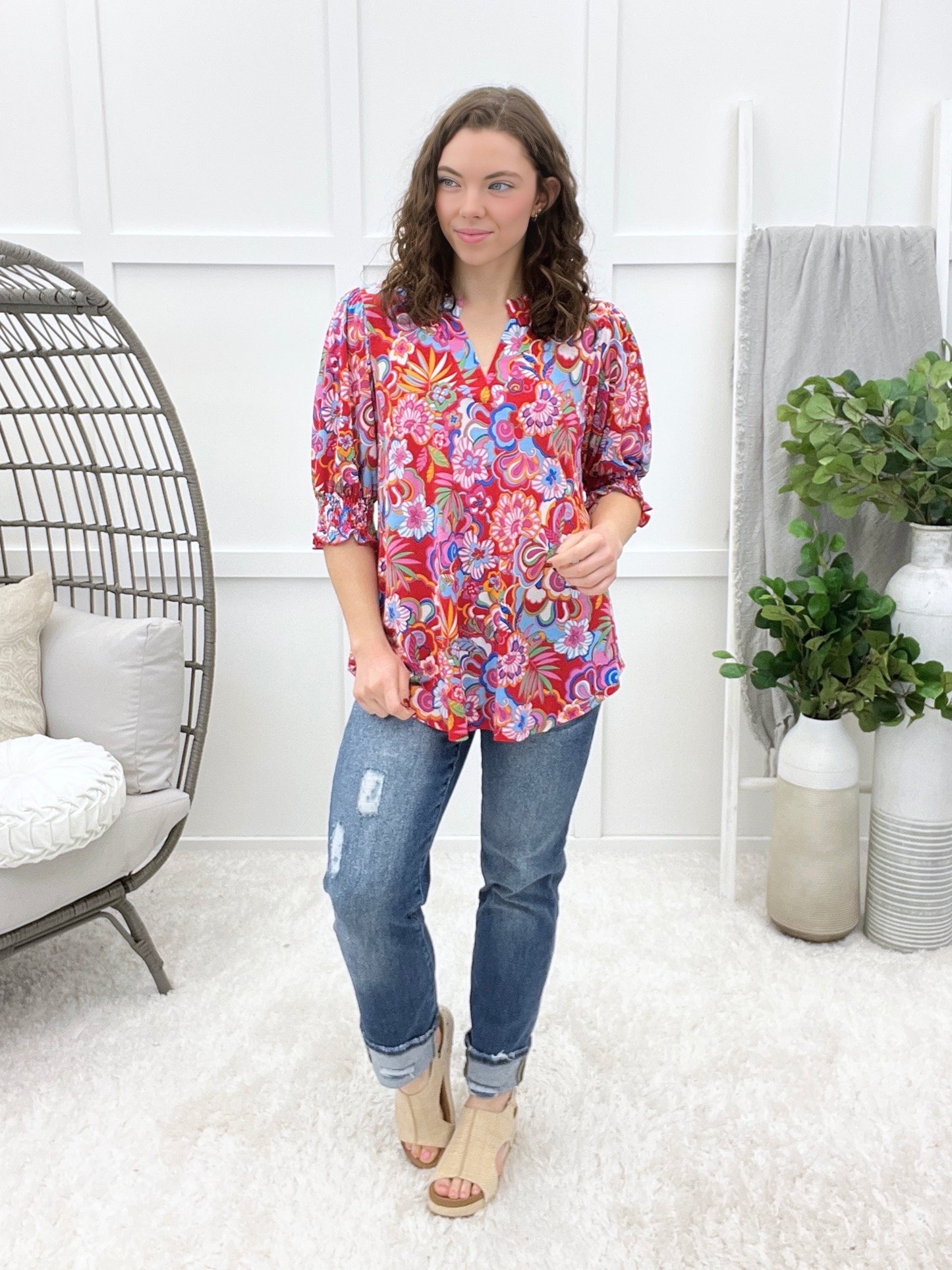 Dear Scarlett Fair Winds Lizzy Smocked Top