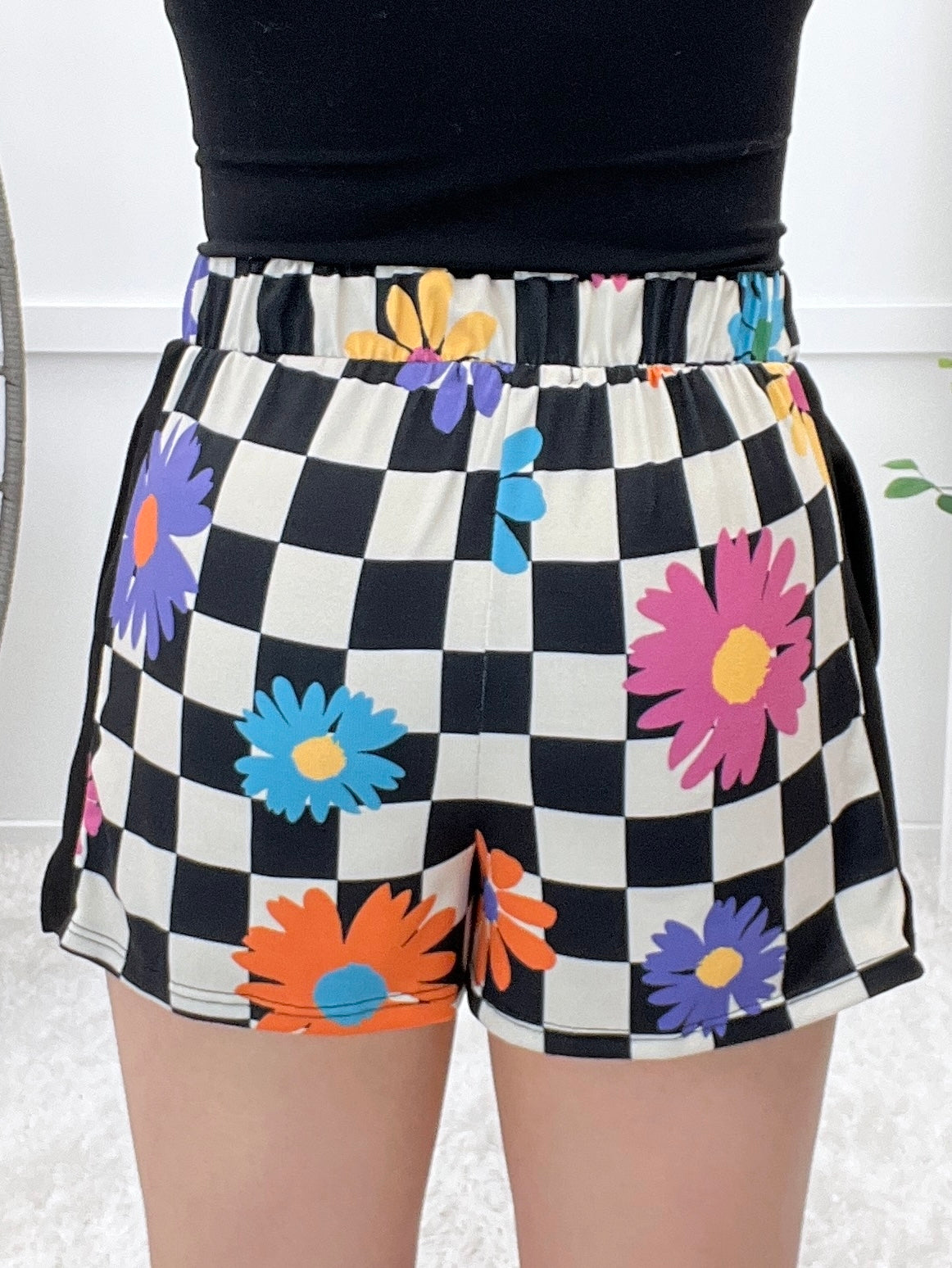 Checkered Bloom Shorts