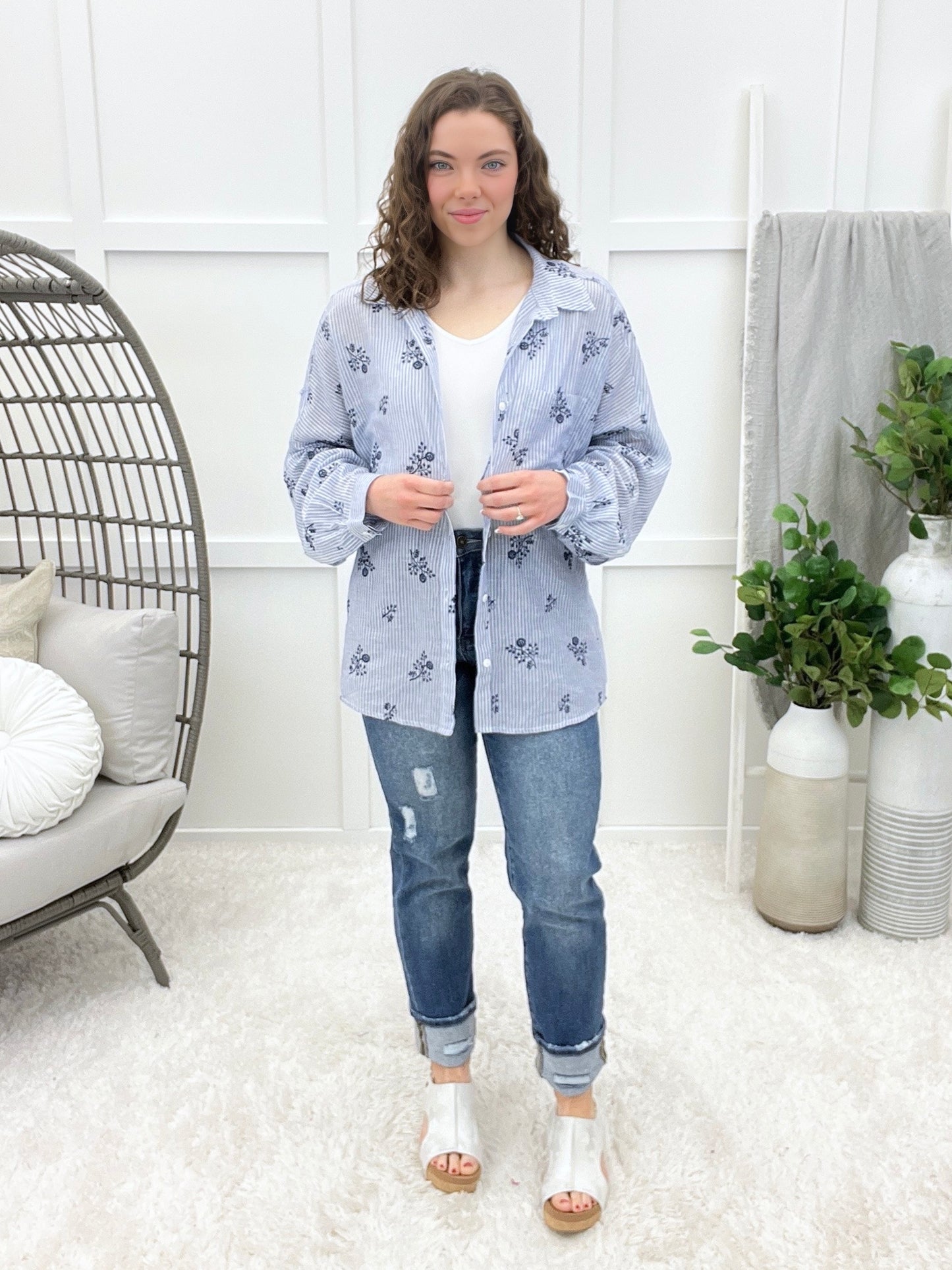 Brunch And Blooms Button-Up Top