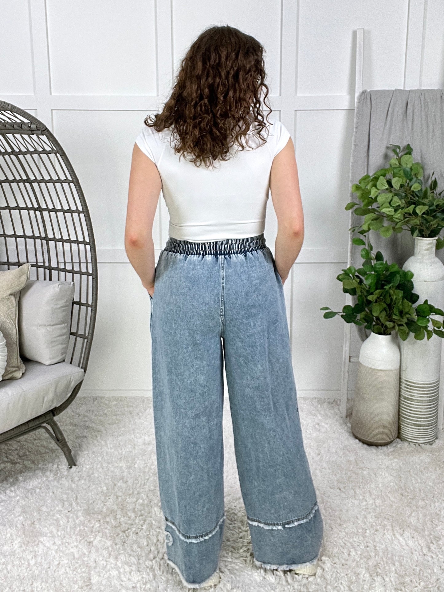 Downtown Stroll Floral Wide Leg Denim