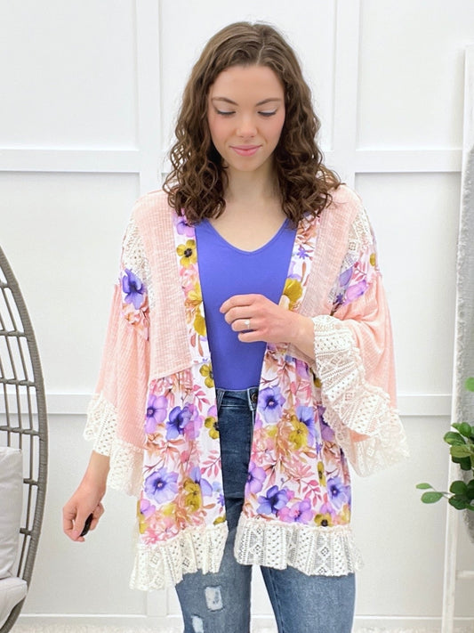 Field & Fringe Cardigan - Blush Pink