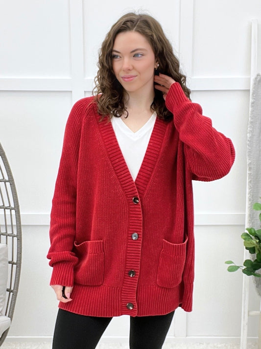 I Think I'm In Love Button-up Sweater Cardigan