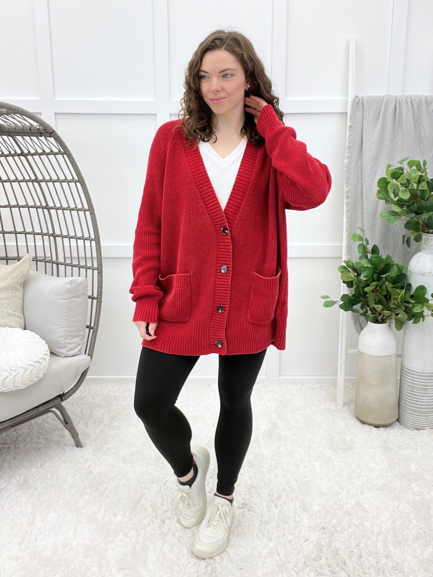 I Think I'm In Love Button-up Sweater Cardigan