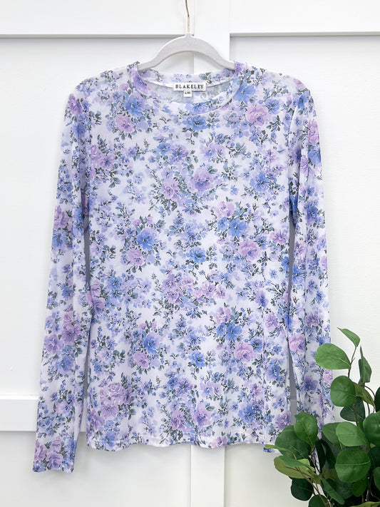 Lavender Petals Mesh Top