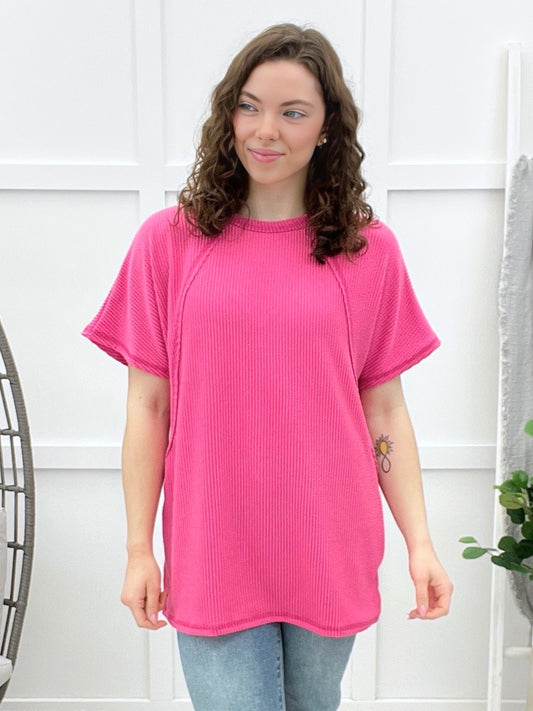 Sunday Hangout Top - Hot Pink