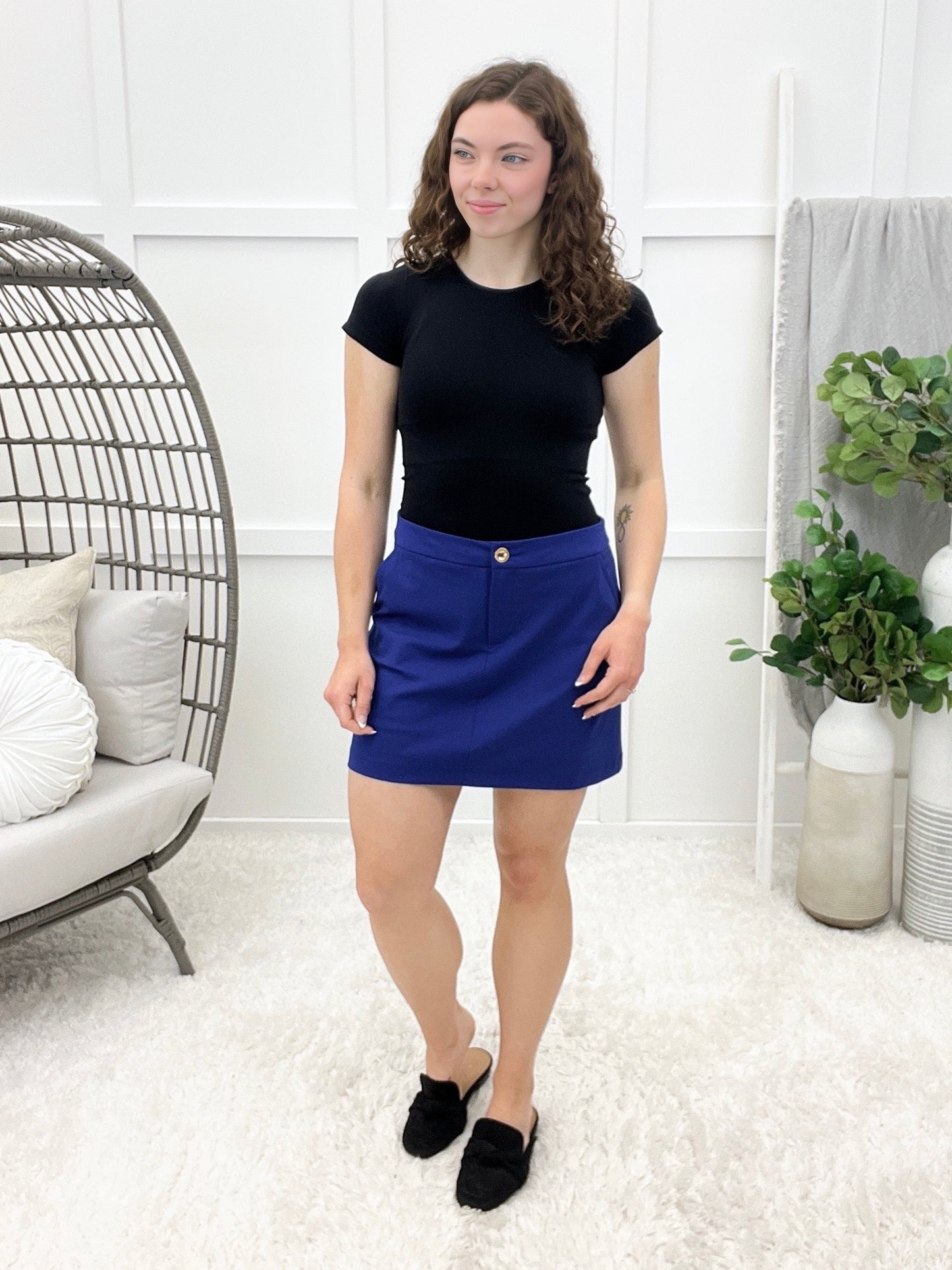 Dear Scarlett Get It Straight Mon Skort - Royal Blue