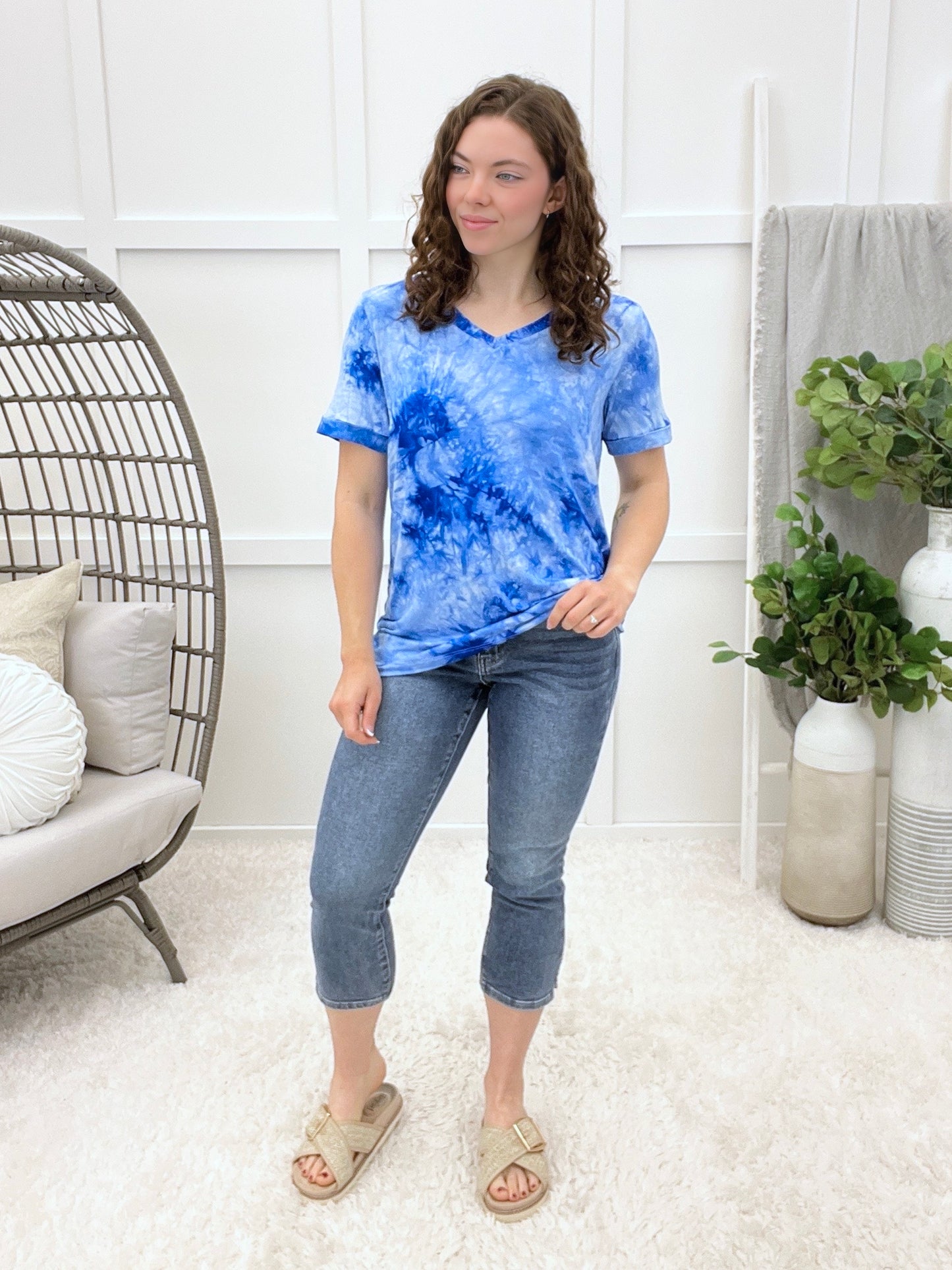 Chic Days Top - Blue Tie Dye