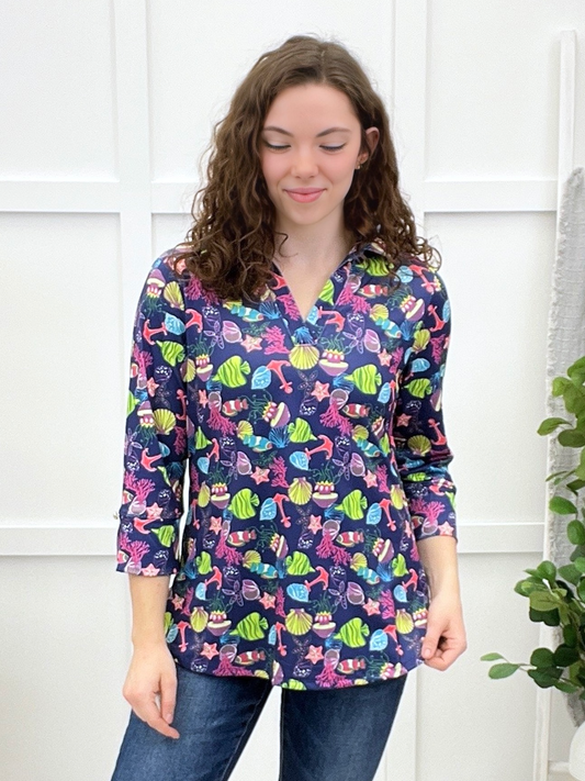 Dear Scarlett Under The Sea Sail Away Blouse