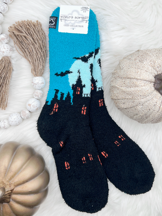 Cozy Crew Haunted House Socks