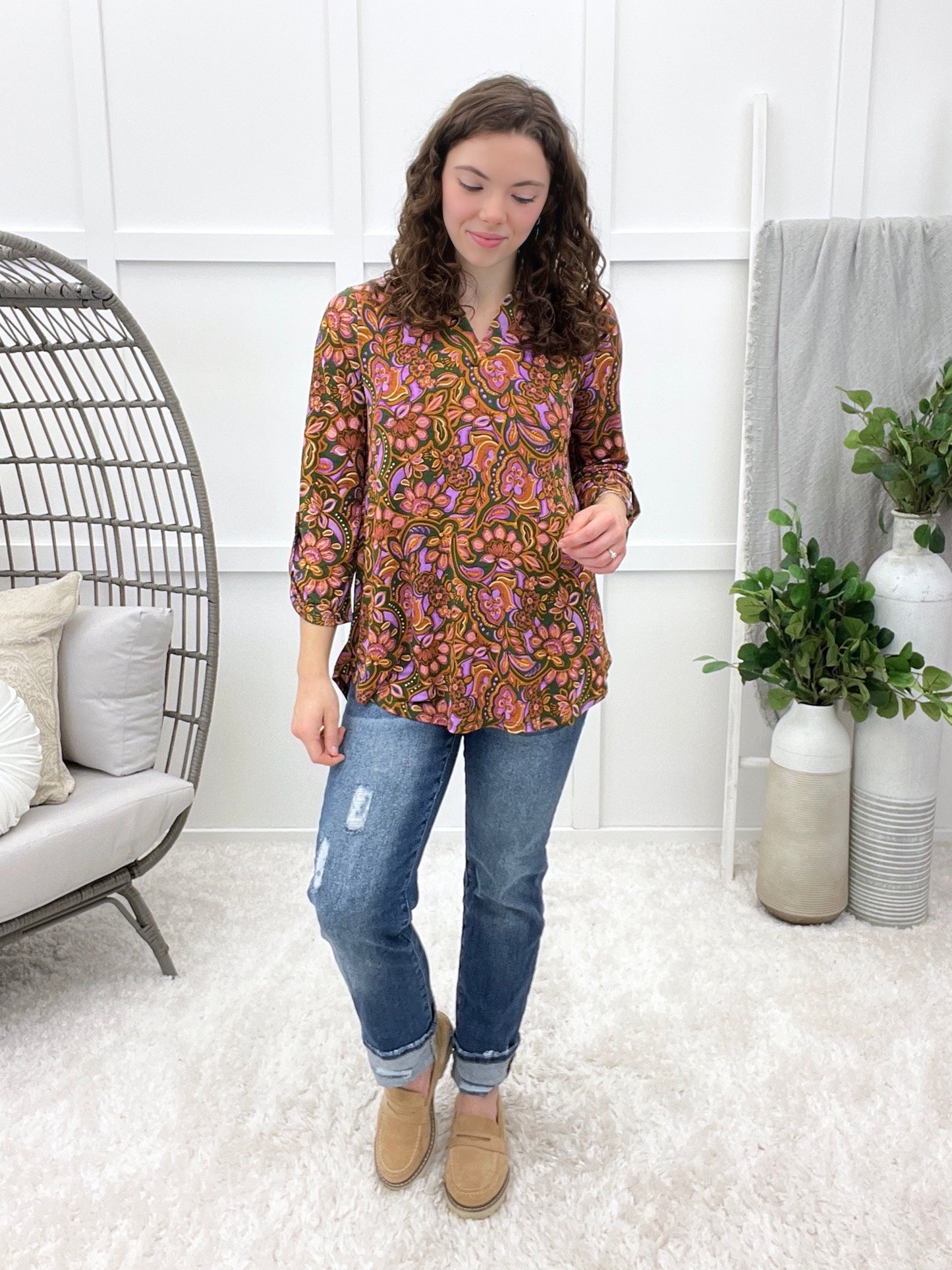 Dear Scarlett Vintage Blooms Lizzy LaneTop