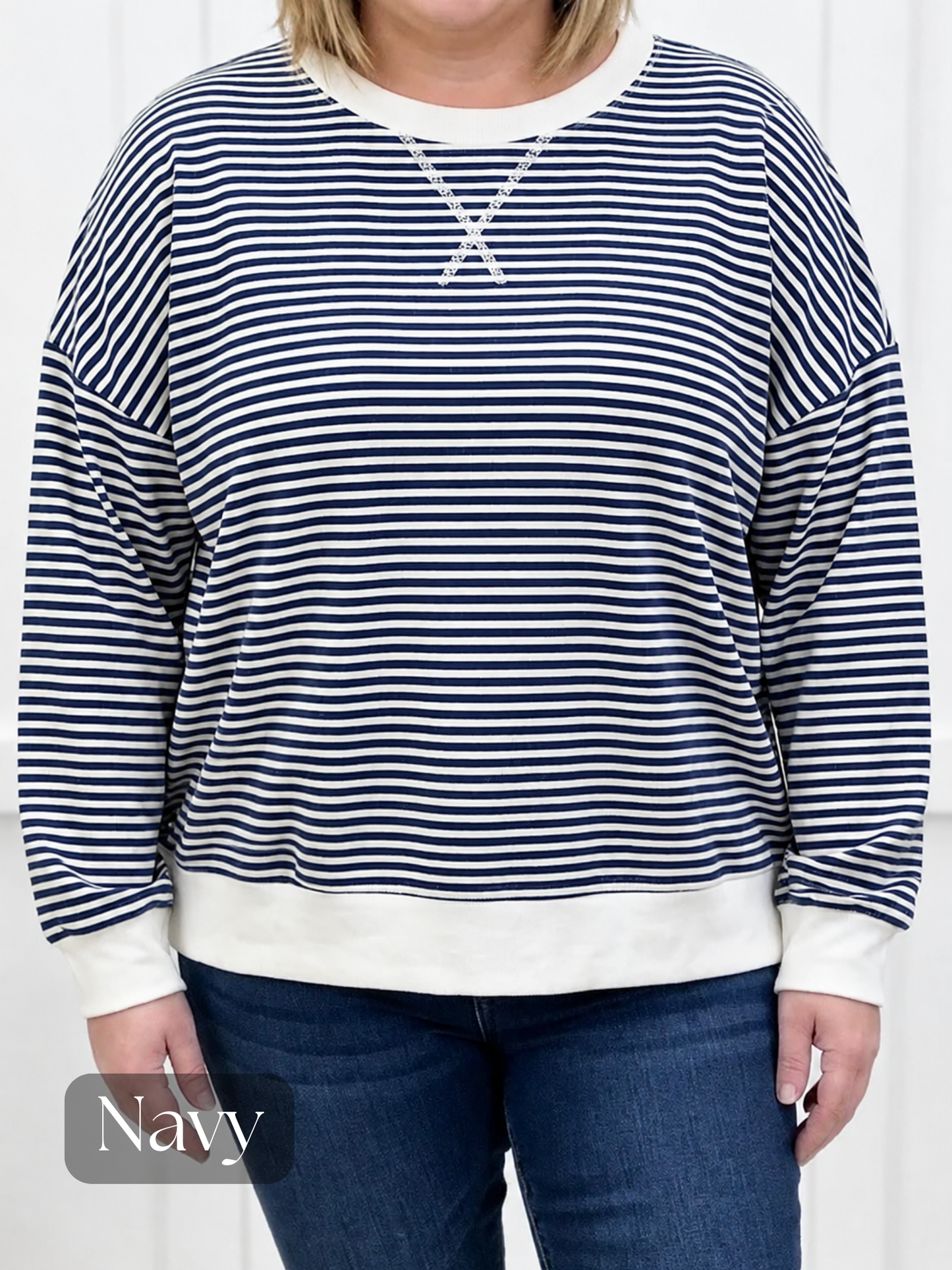 Set Your Goals Striped Pullover